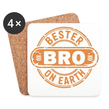 Bester Bro Bruder - Untersetzer (4er-Set) - Weiß - Vorne