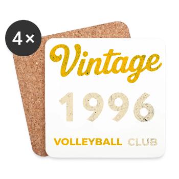 Vintage 1996 – Volleyball Club Retro Birth Year - Coasters (set of 4) - white - Front