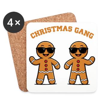 Gingerbread Duo Christmas Gang - Untersetzer (4er-Set) - Weiß - Vorne