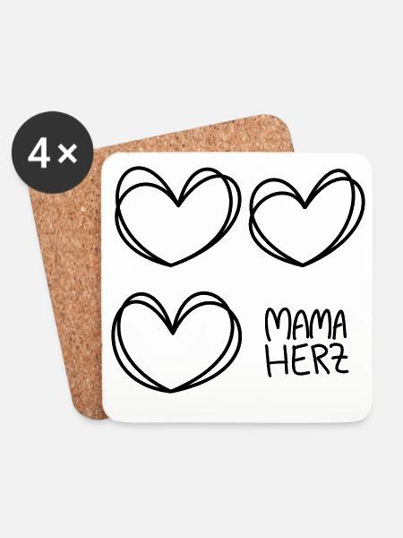 Mom Heart - Coasters (set of 4) - white