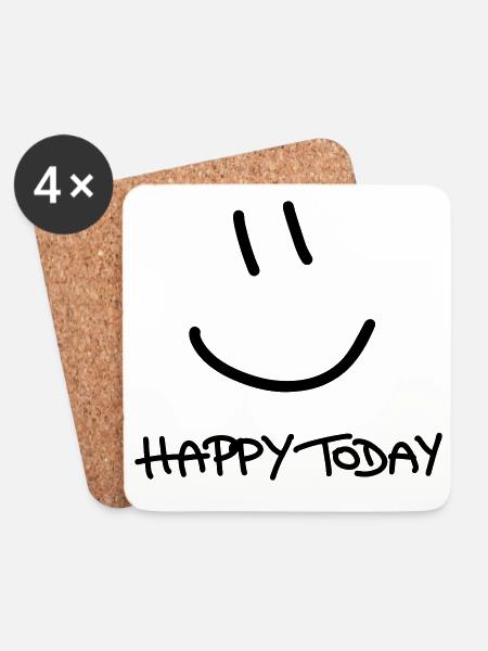 Happy Today - Coasters (set of 4) - white