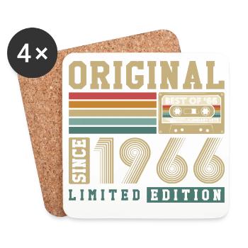 Original 1966 Vintage Vintage Birthday Retro - Coasters (set of 4) - white - Front