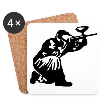Paintball - Dessous de verre (lot de 4) - blanc - Devant
