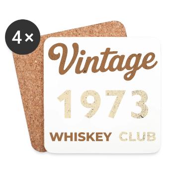 Millésime 1973 – Whiskey Club Rétro Année de naissance - Dessous de verre (lot de 4) - blanc - Devant