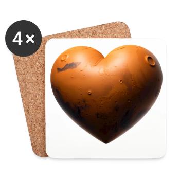 MARS LOVER - peace & love - Dessous de verre (lot de 4) - blanc - Devant
