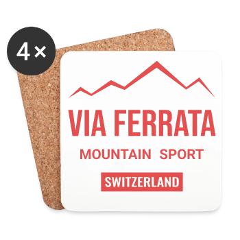 Klettersteig Schweiz - Untersetzer (4er-Set) - Weiß - Vorne