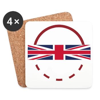 Union Jack Arc Emblem - Coasters (set of 4) - white - Front