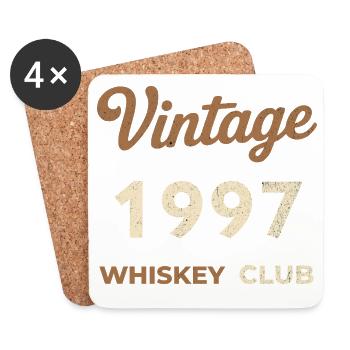 Vintage 1997 – Whiskey Club Retro Geburtsjahr - Untersetzer (4er-Set) - Weiß - Vorne