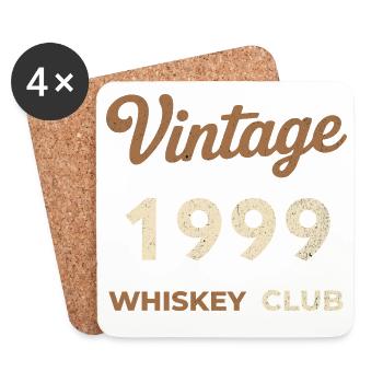 Millésime 1999 – Whiskey Club Rétro Année de naissance - Dessous de verre (lot de 4) - blanc - Devant