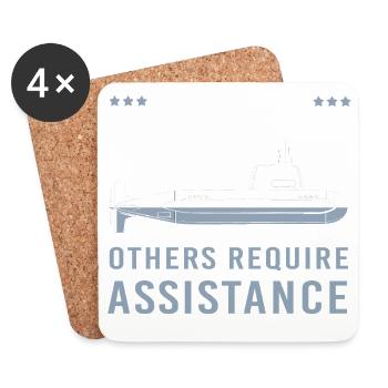 July 4 Submarine Submarine Veteran Navy USA - Coasters (set of 4) - white - Front