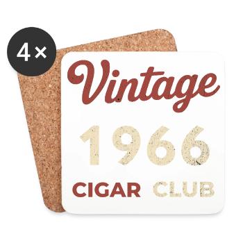 Vintage 1966 Cigar Club Retro Geburtsjahr Geschenk - Untersetzer (4er-Set) - Weiß - Vorne