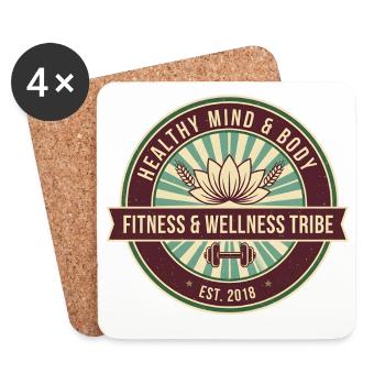 Fitness Wellness Tribe - Coasters (set of 4) - white - Front