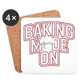 Backen Modus An - Kochhut Design - Untersetzer (4er-Set) - Weiß - Vorne