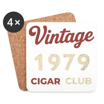 Vintage 1979 Cigar Club Rétro Naissance Année Cadeau - Dessous de verre (lot de 4) - blanc - Devant