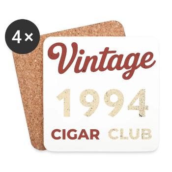 Vintage 1994 Cigar Club Rétro Naissance Année Cadeau - Dessous de verre (lot de 4) - blanc - Devant