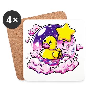 Dream duck in a star balloon - Coasters (set of 4) - white - Front