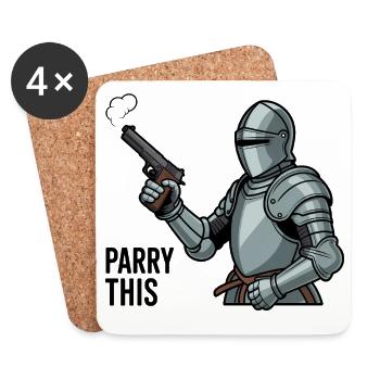 Parez ceci - Funny Soulslike Memes - Dessous de verre (lot de 4) - blanc - Devant