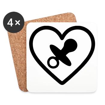 Coeur + Puériculture / Nounou Super Nounou - Dessous de verre (lot de 4) - blanc - Devant