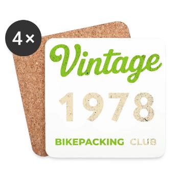 Millésime 1978 – Bikepacking Club Rétro Année de naissance - Dessous de verre (lot de 4) - blanc - Devant