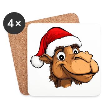 Kamel Weihnachten - Untersetzer (4er-Set) - Weiß - Vorne