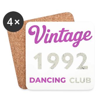 Vintage 1992 – Dancing Club Retro Geburtsjahr - Untersetzer (4er-Set) - Weiß - Vorne
