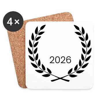 kranz_wappen_2026 - Coasters (set of 4) - white - Front