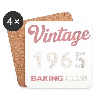 Millésime 1965 – Année de naissance rétro du Baking Club - Dessous de verre (lot de 4) - blanc - Devant