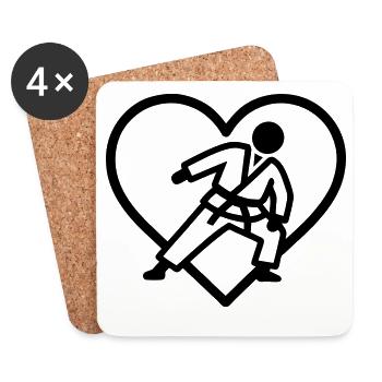 Judo Heart – Leidenschaft für Kampfkünste - Untersetzer (4er-Set) - Weiß - Vorne