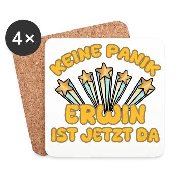 First name Erwin - Coasters (set of 4) - white - Front