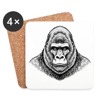Gorilla - Untersetzer (4er-Set) - Weiß - Vorne