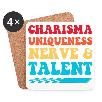 Charisma Uniqueness Nerve & Talent - Coasters (set of 4) - white - Front