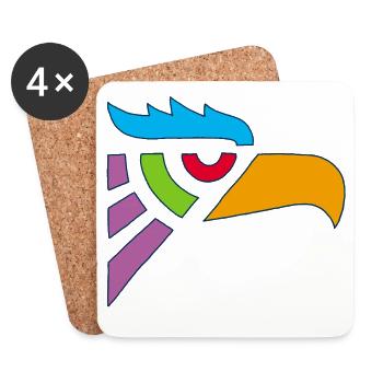 Stammesadlerkopf - Untersetzer (4er-Set) - Weiß - Vorne