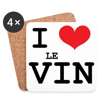 Ich liebe Wein / Alkohol - Untersetzer (4er-Set) - Weiß - Vorne