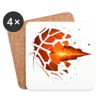 Idée cadeau pour un joueur de basket-ball Baller - Dessous de verre (lot de 4) - blanc - Devant