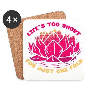 La vie en origami est trop courte pour un seul pli - Dessous de verre (lot de 4) - blanc - Devant