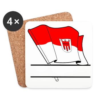 Espace de noms du drapeau du Vorarlberg - Dessous de verre (lot de 4) - blanc - Devant
