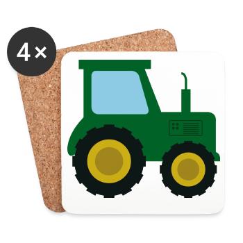 Tractor farm - Coasters (set of 4) - white - Front