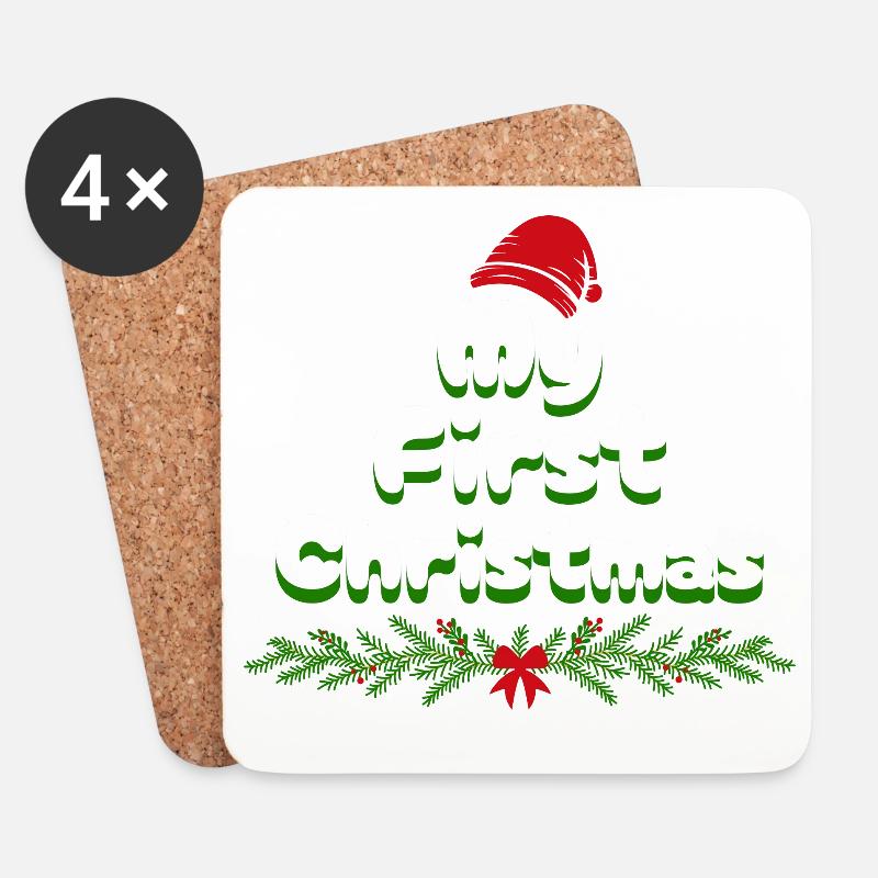 Mein Erstes Weihnachten My first Christmas - Untersetzer (4er-Set) - Weiß
