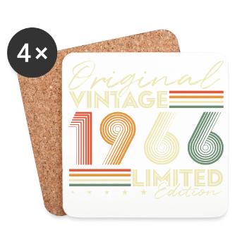 Original 1966 Vintage Vintage Birthday Retro - Coasters (set of 4) - white - Front