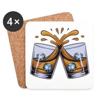 Cheers: Two glasses of blades - Coasters (set of 4) - white - Front