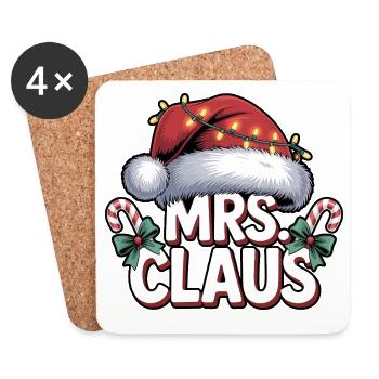 Weihnachten, Mrs. Claus - Untersetzer (4er-Set) - Weiß - Vorne