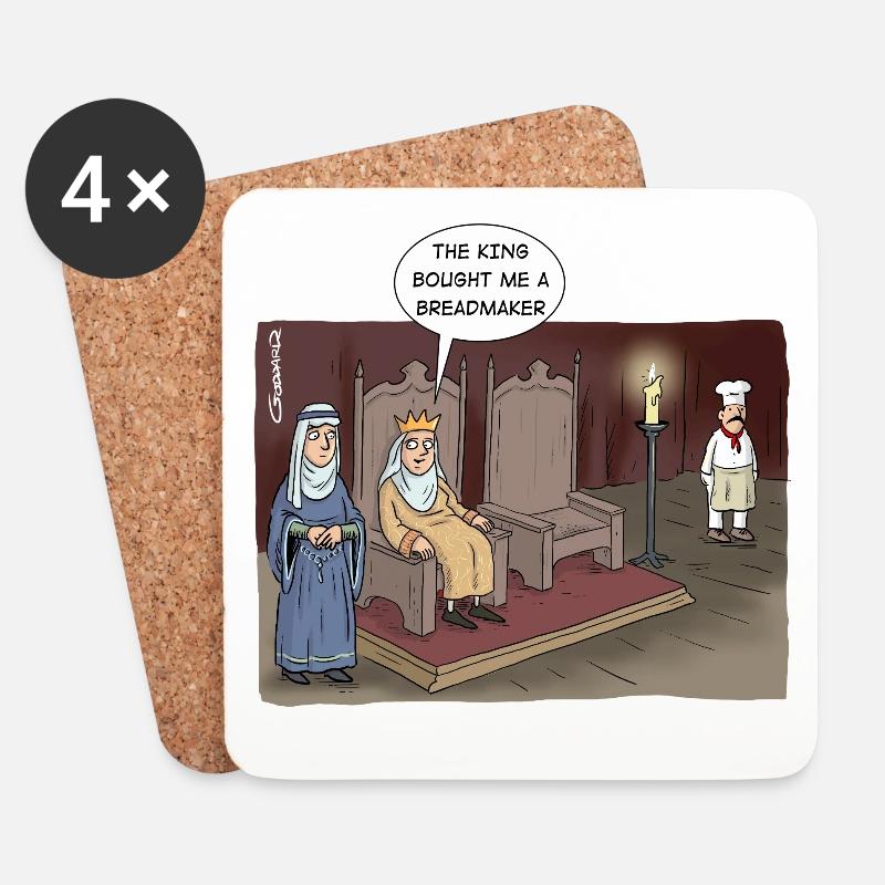 "Der König hat mir eine Brotbackmaschine gekauft." - Untersetzer (4er-Set) - Weiß
