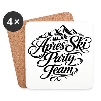 Apres Ski Party Team Berge - Untersetzer (4er-Set) - Weiß - Vorne