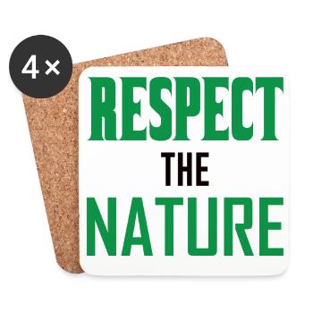 Respectez la nature - Dessous de verre (lot de 4) - blanc - Devant