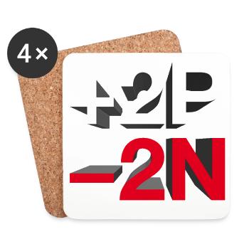 +2P -2N / +peace -hate - let's talk - Coasters (set of 4) - white - Front