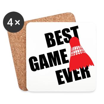 Badminton Best Game Ever - Dessous de verre (lot de 4) - blanc - Devant