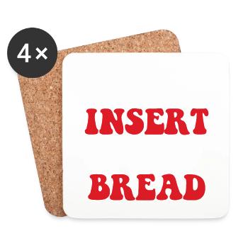 Insérer Pain au fromage Pizza Lover Humour italien - Dessous de verre (lot de 4) - blanc - Devant