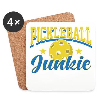 Pickleball Junkie Retro Sports Design - Untersetzer (4er-Set) - Weiß - Vorne