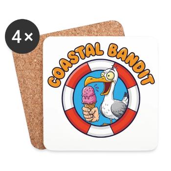Küstenbandit Möwe Stiehlt Eis - Coasters (set of 4) - white - Front