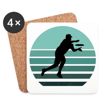 Ultimate Frisbee Reader, Retro Style - Dessous de verre (lot de 4) - blanc - Devant